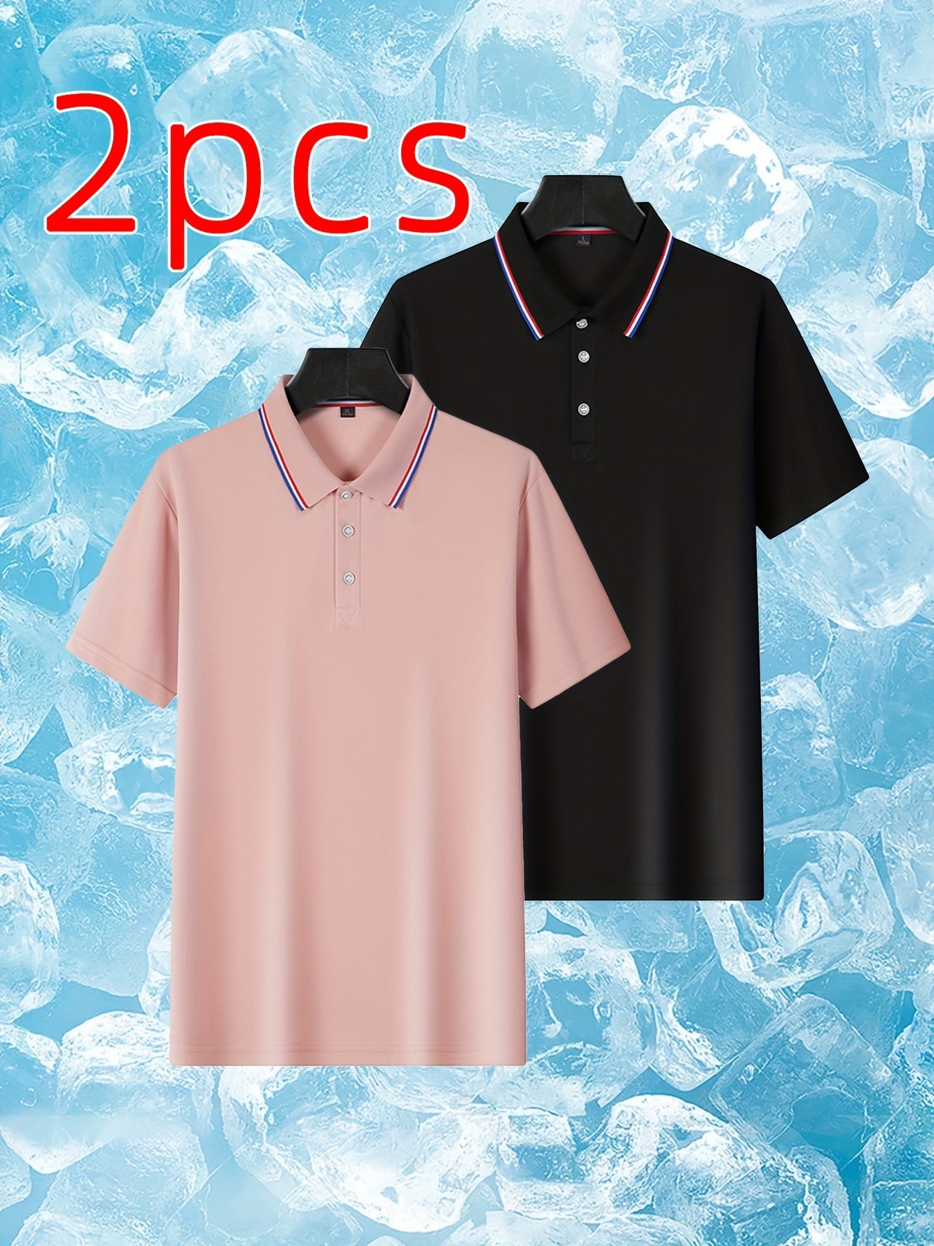 2pcs Men's Summer Shirts, Button- Front Design, Simple Comfortable Casual Turn- Collar Short Sleeve