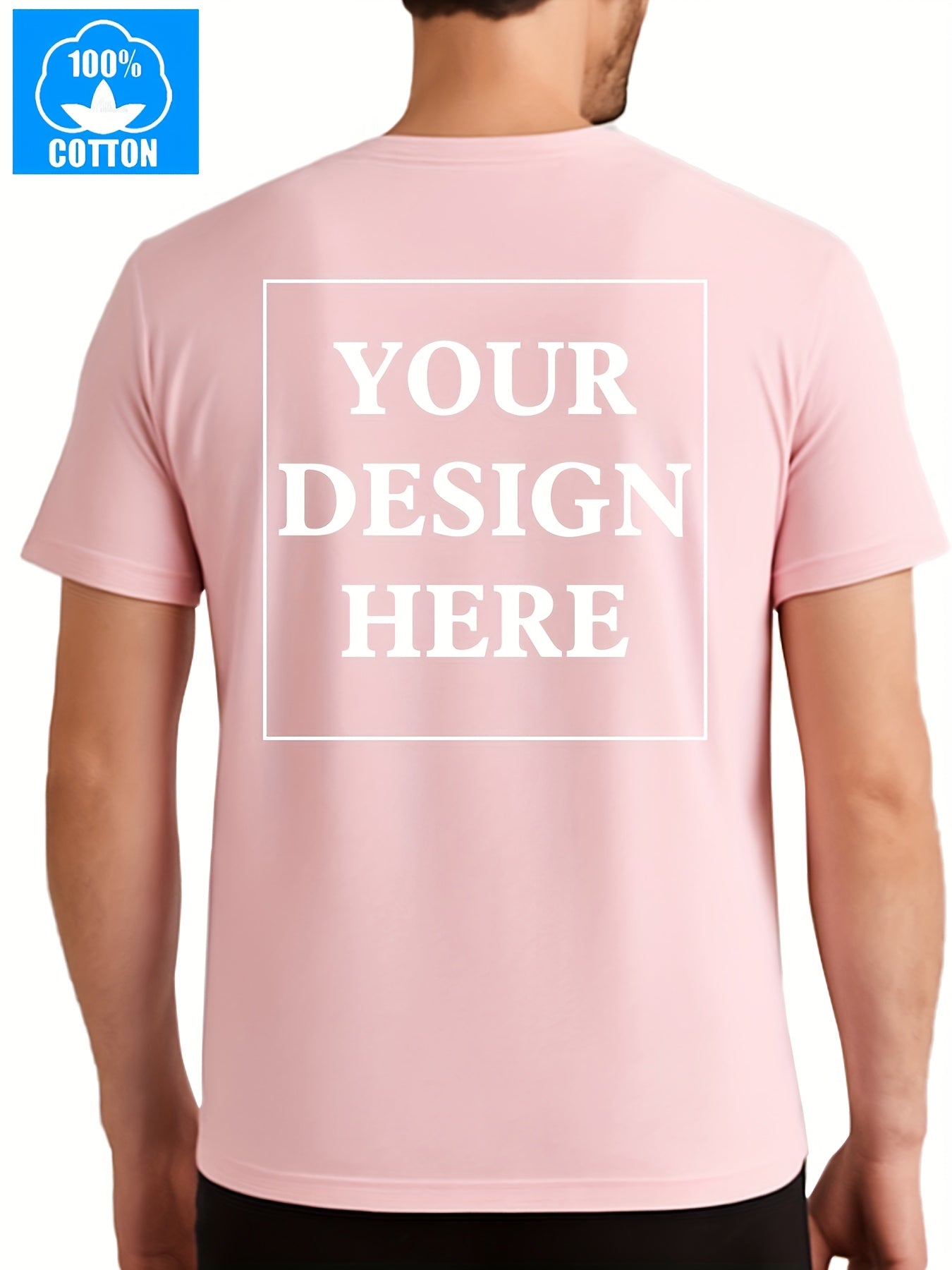 Custom Pure T-Shirts with Personalized Printing of Text, Photos, And Logos, DIY Short Sleeves for Summer Wear.