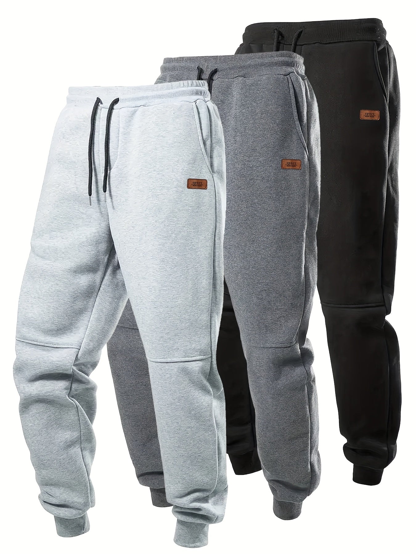 3pcs Joggers Homme – Automne/Hiver, Thermiques, Sport & Casual, Confortables