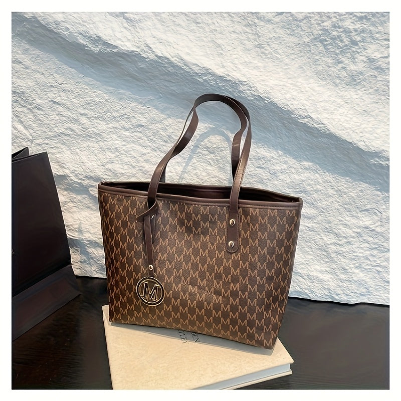 Sac Cabas et Bandoulière Femme Fait Main – Grande Capacité, Élégant, Couleurs : Rose / Marron, Quincaillerie Dorée et Fermeture Éclair