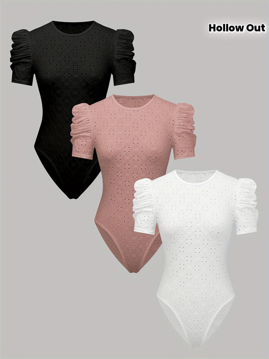 Lot de 3 camisoles femme en dentelle ajourée jacquard