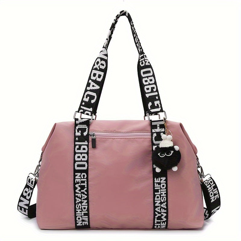 Sac Cabas Chic en Tissu Oxford Noir pour Femmes – Polyvalent à Porter à l’Épaule, Grande Capacité, Bandoulière Ajustable, Fermeture Éclair