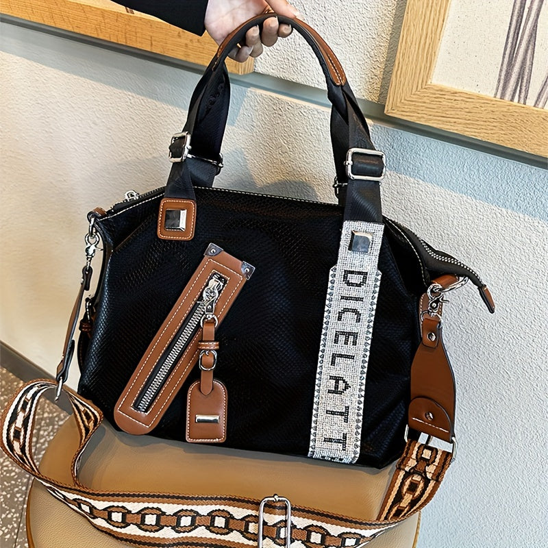 Sac Cabas Tendance pour Femmes – Sac Grande Capacité avec Décoration en Strass Brillant