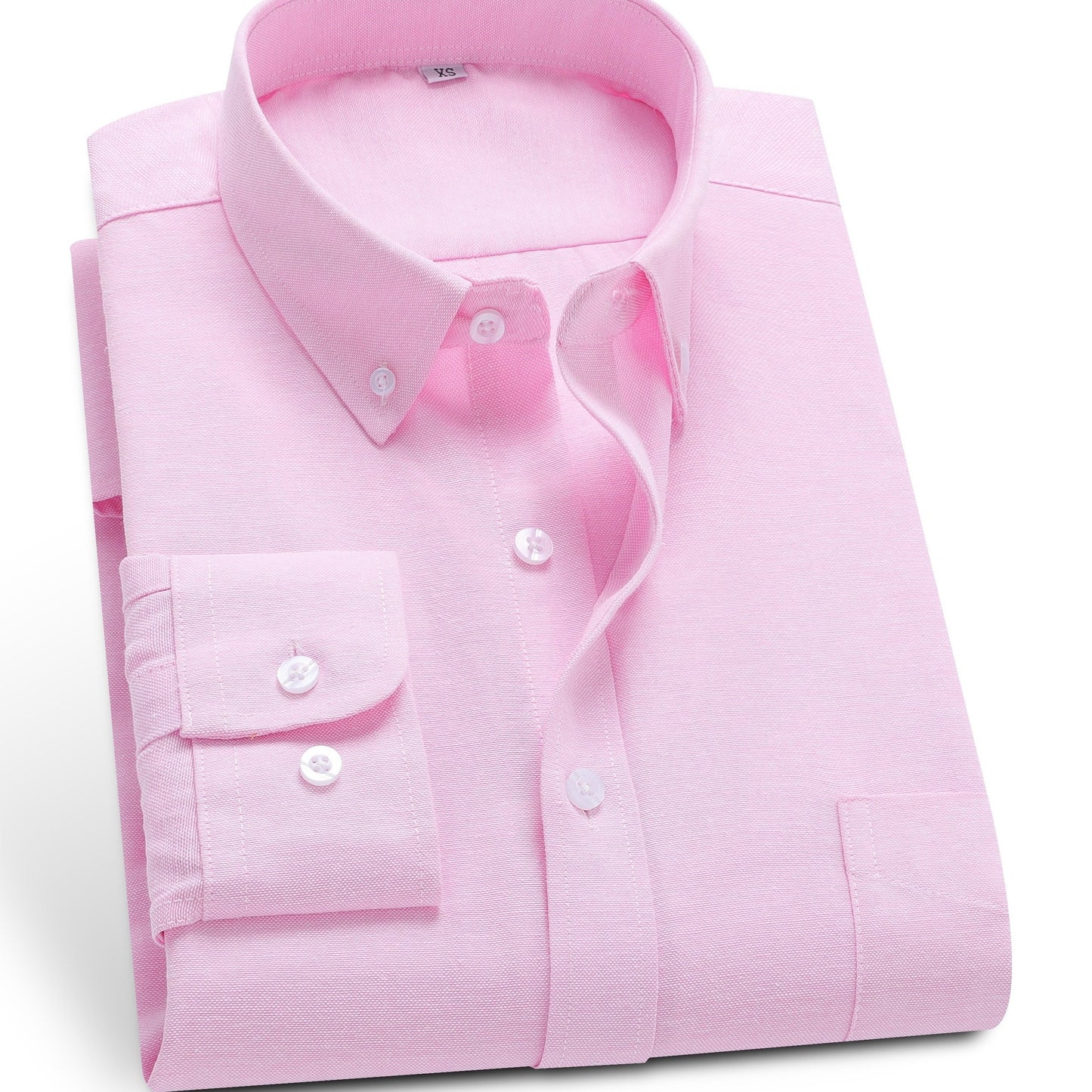 Men's Solid Color Lapel Collar Design Dress Shirts, Long Sleeve Casual Button Up Shirt For Formal Occasions