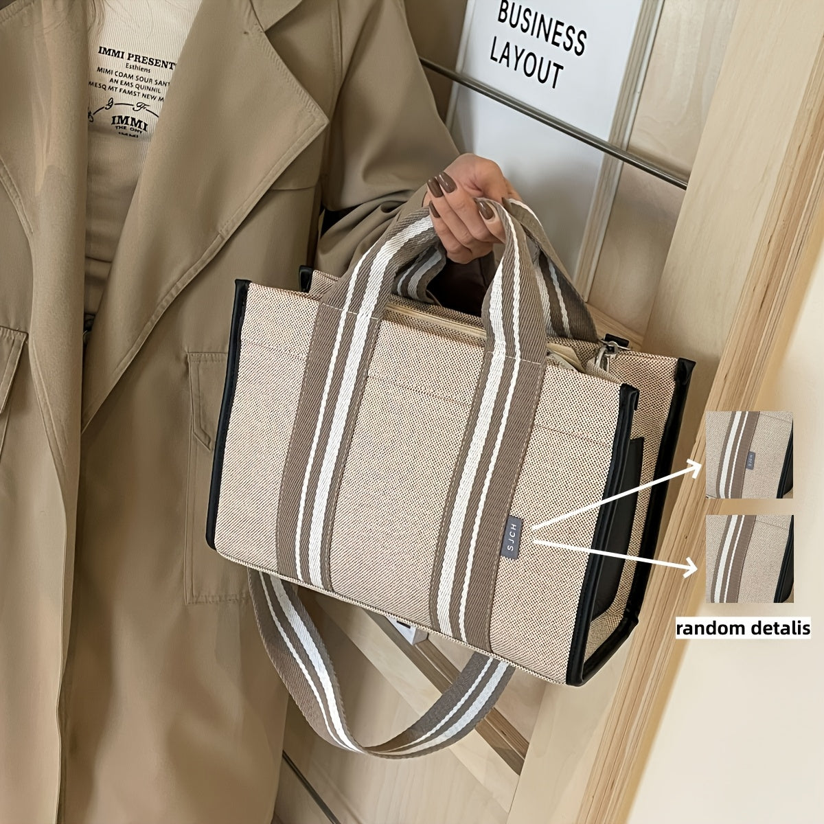 Sac Cabas Chic Grande Capacité – Sac Polyvalent à Porter à l’Épaule ou à la Main pour Femmes, Parfait pour le Travail et les Vacances – Nylon Durable avec Fermeture Éclair, Idéal pour Livres, Adolescents et Employées de Bureau