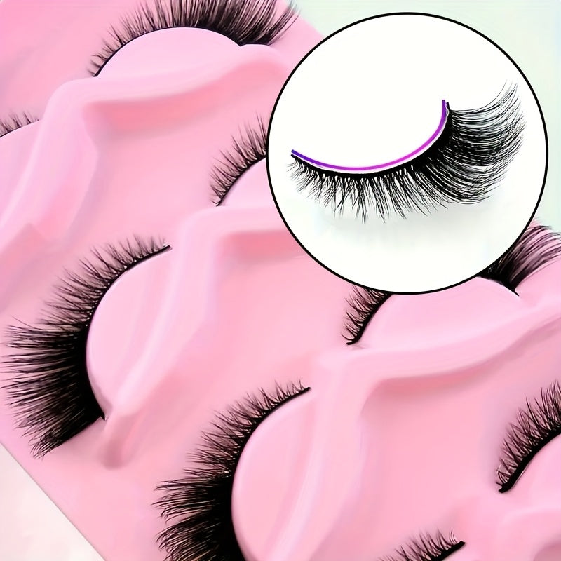 5 Paires de Cils Cat Eye – Matériau 3D Doux et Confortable, Style Fox Eye Épais et Exagéré, Effet Fluffy et Recourbé à la Pointe, Parfaits pour Carnaval, Rendez-Vous Quotidiens et Fêtes