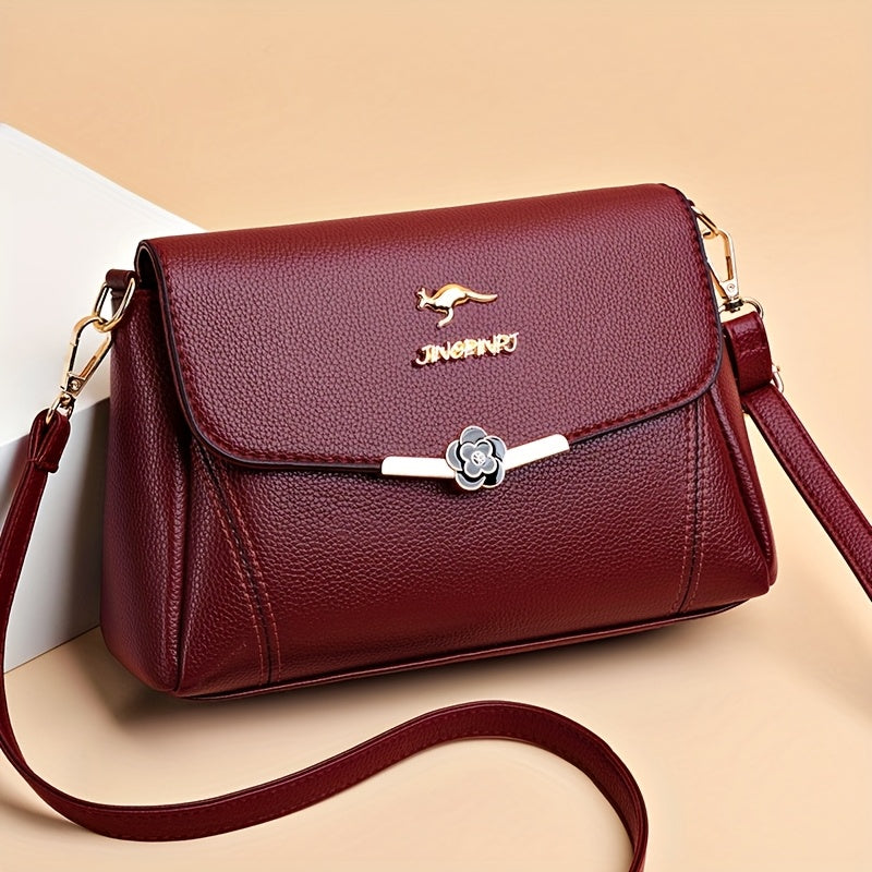 Petit sac bandoulière carré femme, brillant, fermoir zip, métal doré, élégant et polyvalent