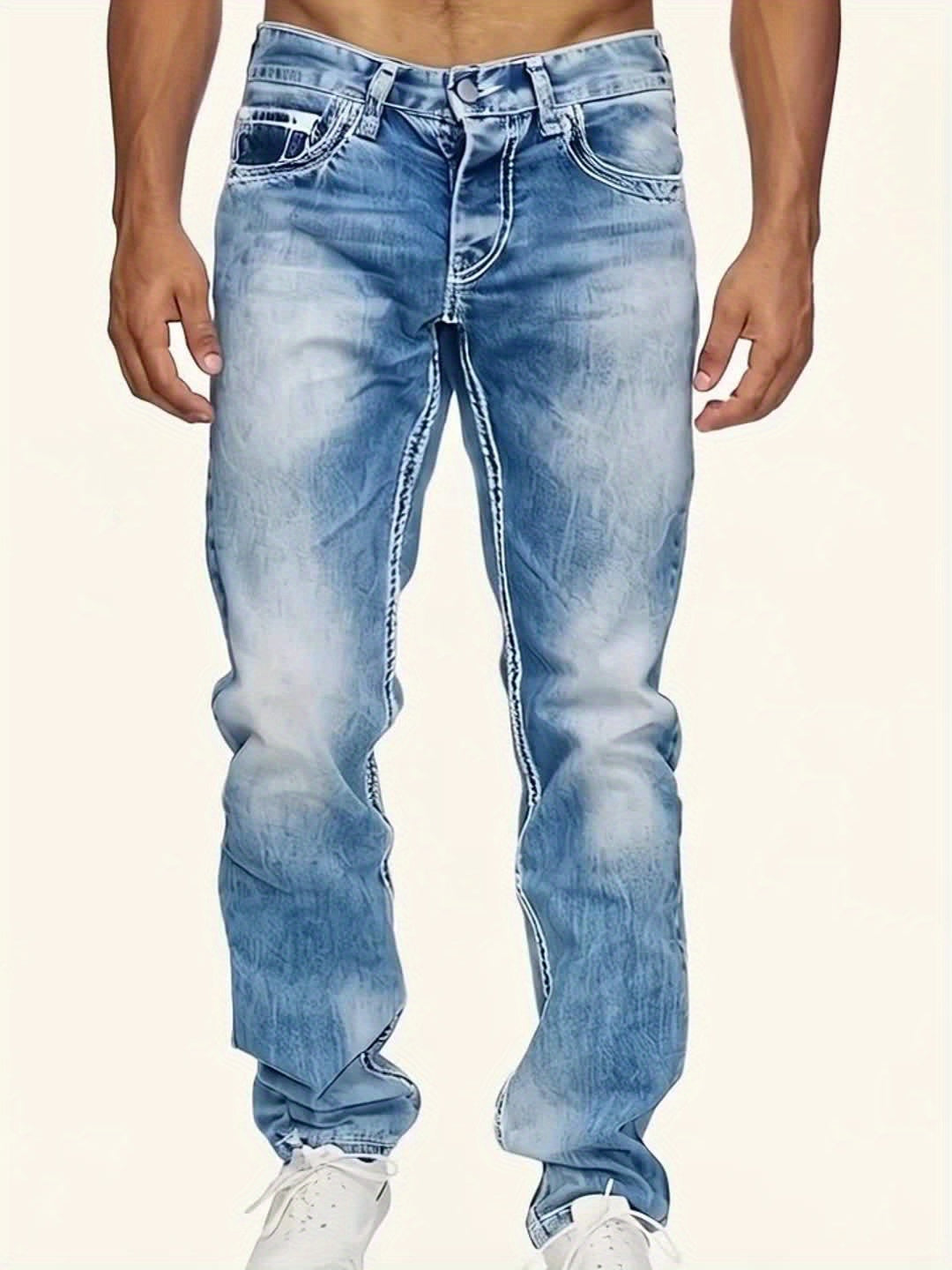 Jean épais pour homme – denim extensible non transparent, coupe skinny, lavable en machine, idéal usage quotidien et formel, vêtement toutes saisons, basique polyvalent de qualité