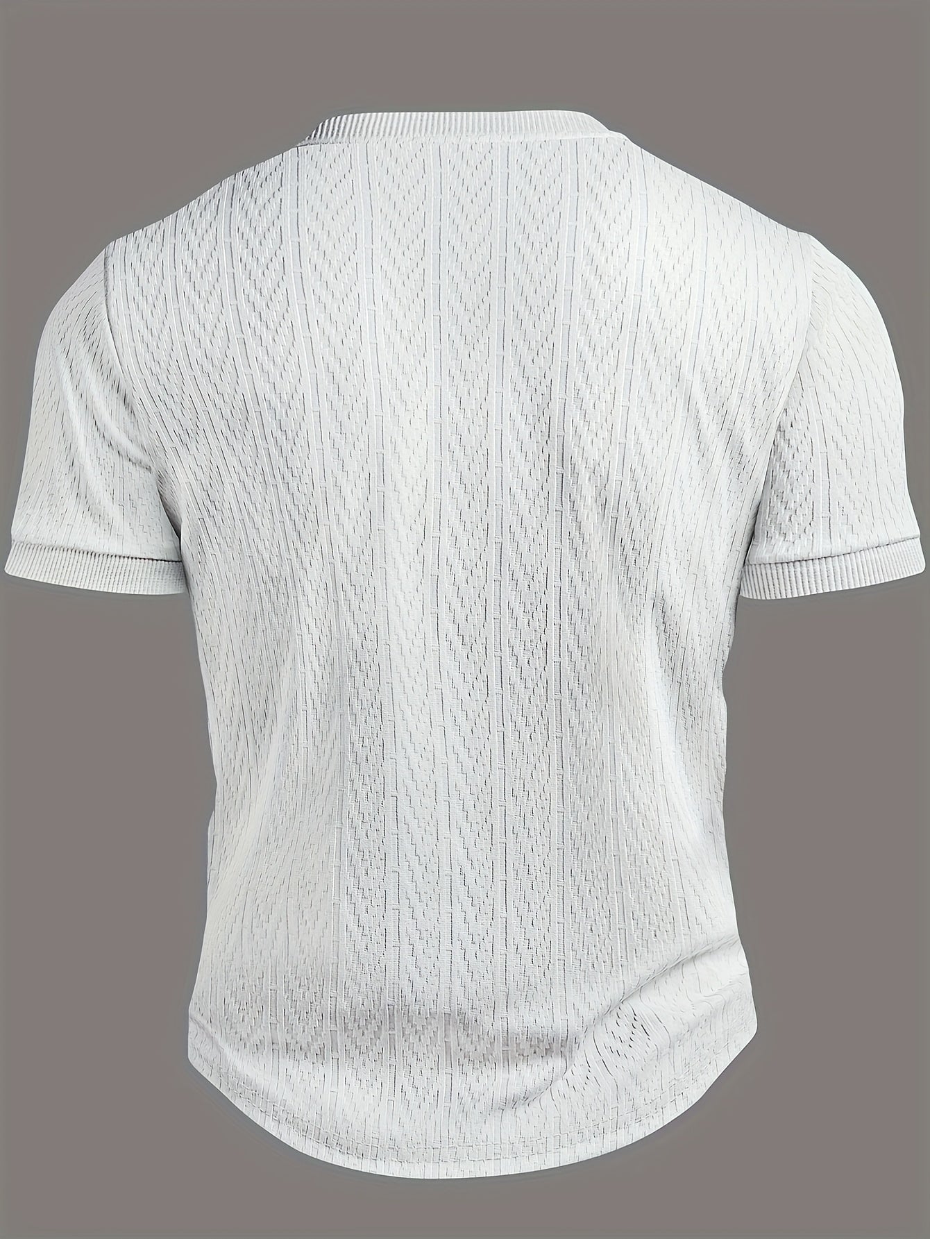 Men'S Textured Fabric Short-Sleeve T-Shirt with a Ribbed Collar And Cuffs, Perfect for Stylish Outdoor Sports And Casual Wear.