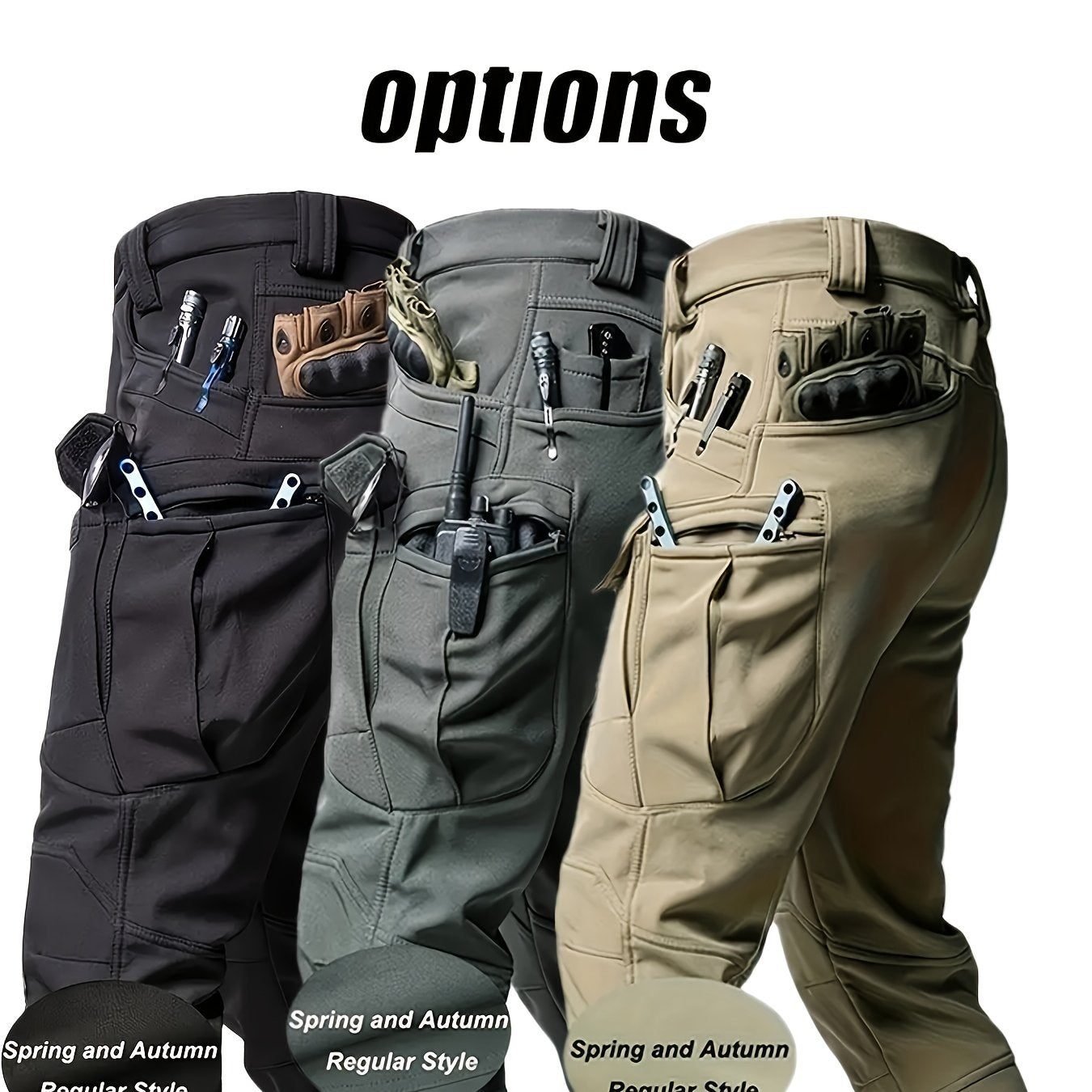 Pantalon cargo tactique pour homme – tissu respirant et séchage rapide, multi-poches, sans ceinture, coupe régulière, idéal randonnée, entraînement et sorties décontractées, toutes saisons