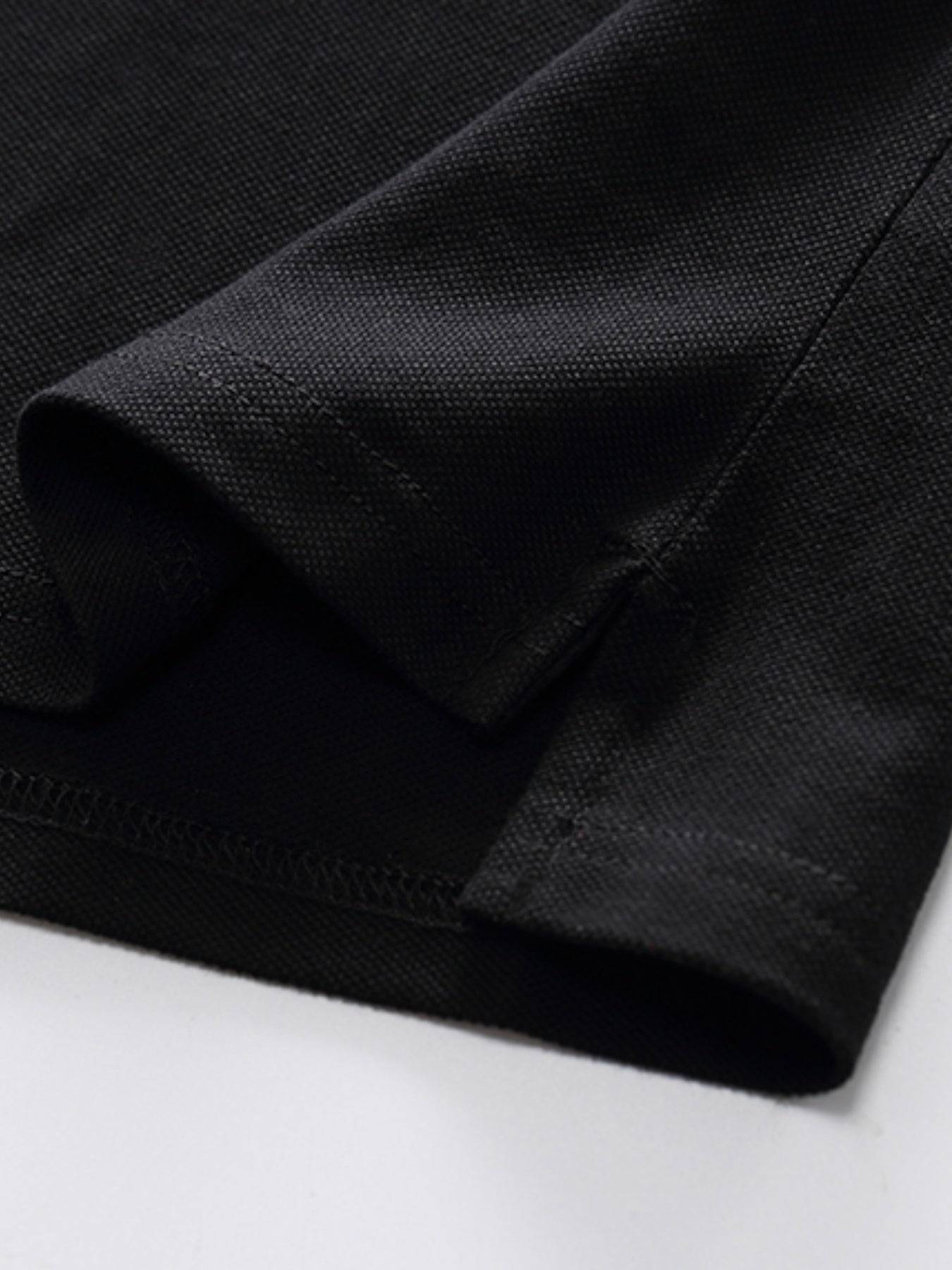 TS Men's Plus Size Slim-Fit Short Sleeve Shirt - 3D USA & New York Lettering Embellishment, Breathable Pure Cotton, Black with White Contrast Collar & Stripe, All-Season Casual & Semi-Formal Wear, Machine Washable Luxury Men'