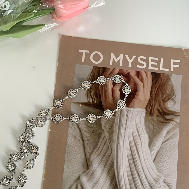 Ceinture taille fleurie en métal pour femmes – Accessoire polyvalent et tendance, adaptée pour robes, chemises, costumes, décorations de ceinture et bandes de taille