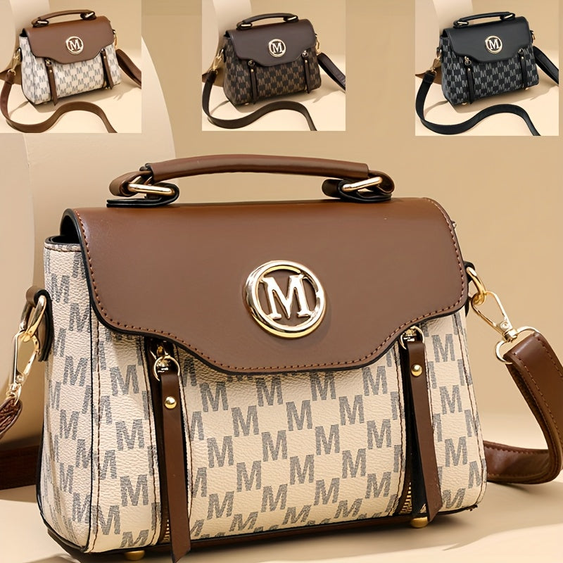 Sac Femme Élégant et Tendance – Design « M », Fermeture Zippée, Bandoulière Détachable et Ajustable, Idéal Sorties Quotidiennes et Shopping