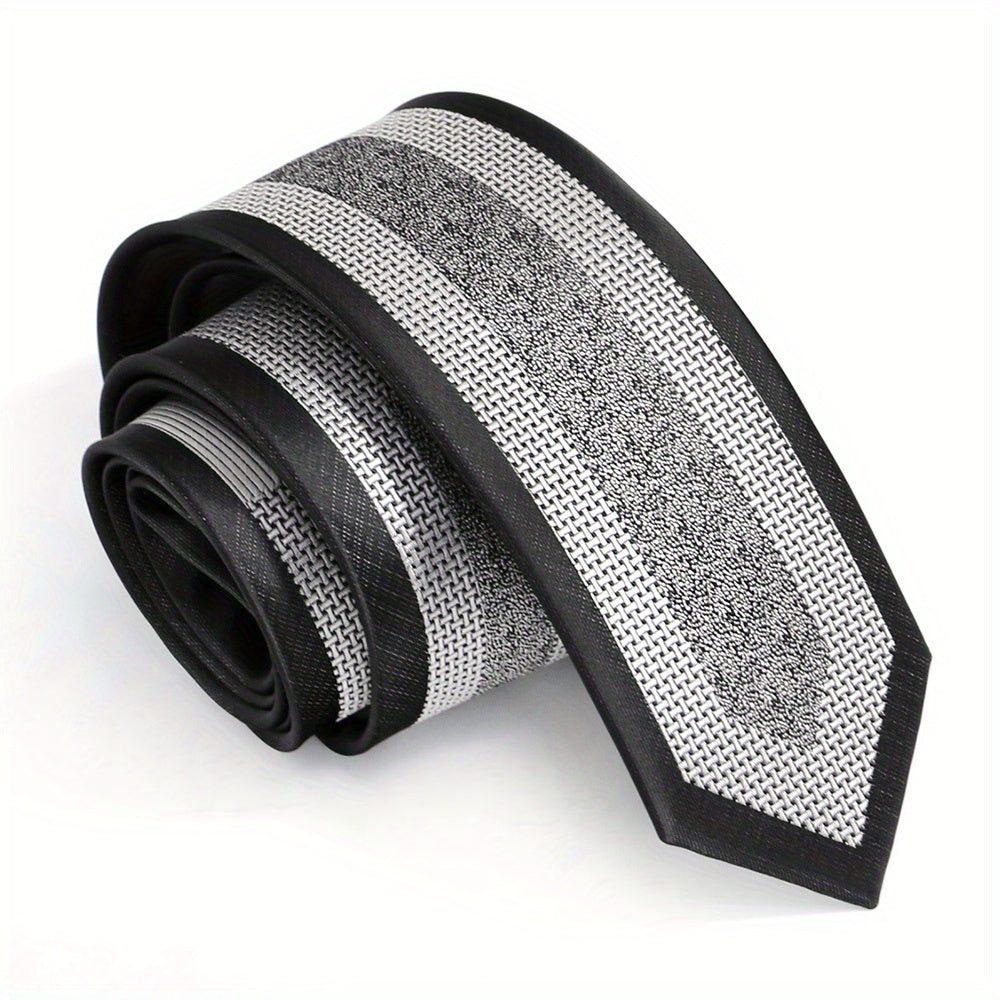 Cravate Slim Homme – Élégante pour Bureau, Mariage et Soirées, Rayée, Tissu Durable, Formelle et Décontractée