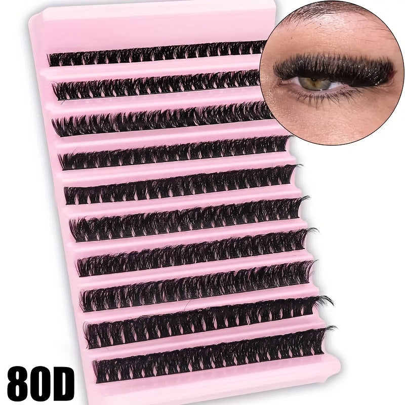 200 faux cils 3D en vison synthétique, style russe, épaisseur 0,05 mm, courbure D, longueurs mixtes 10-18 mm, styles naturel et anime, réutilisables, à poser soi-même
