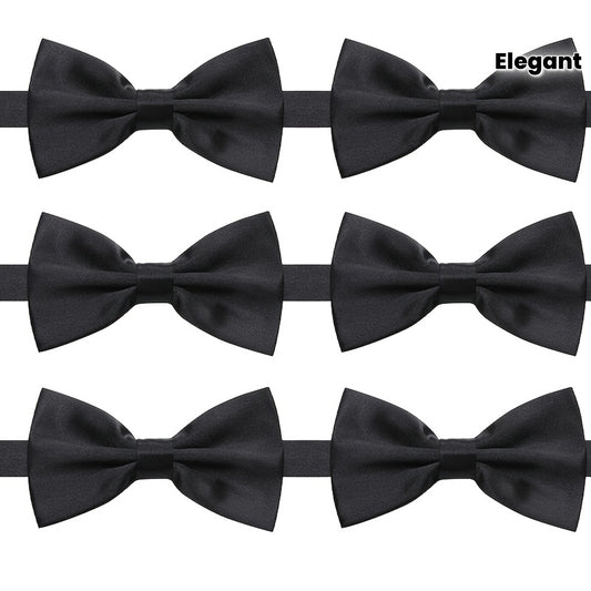 Lot de 6 Nœuds Papillon Homme – Noir, Prêts à Porter et Ajustables