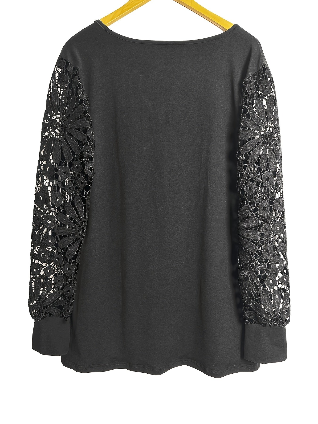 T-shirt grande taille pour femmes – Col en V, manches longues, avec boutons