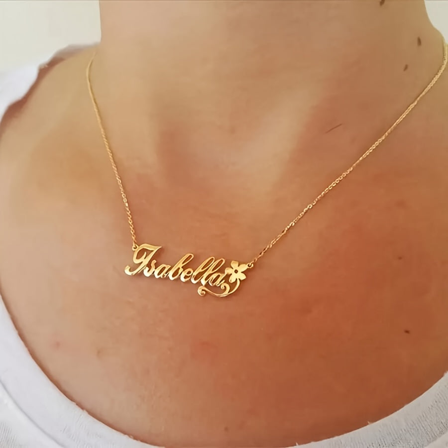 Collier pendentif personnalisé pour femme en acier inoxydable doré, design floral avec nom, chaîne réglable, motif tournesol élégant, cadeau parfait pour anniversaires, fête des mères, mariages ou Saint-Valentin