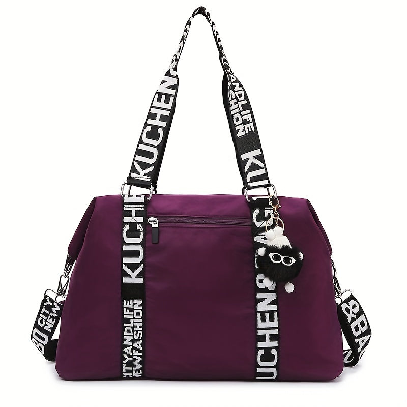 Sac Cabas Chic en Tissu Oxford Noir pour Femmes – Polyvalent à Porter à l’Épaule, Grande Capacité, Bandoulière Ajustable, Fermeture Éclair