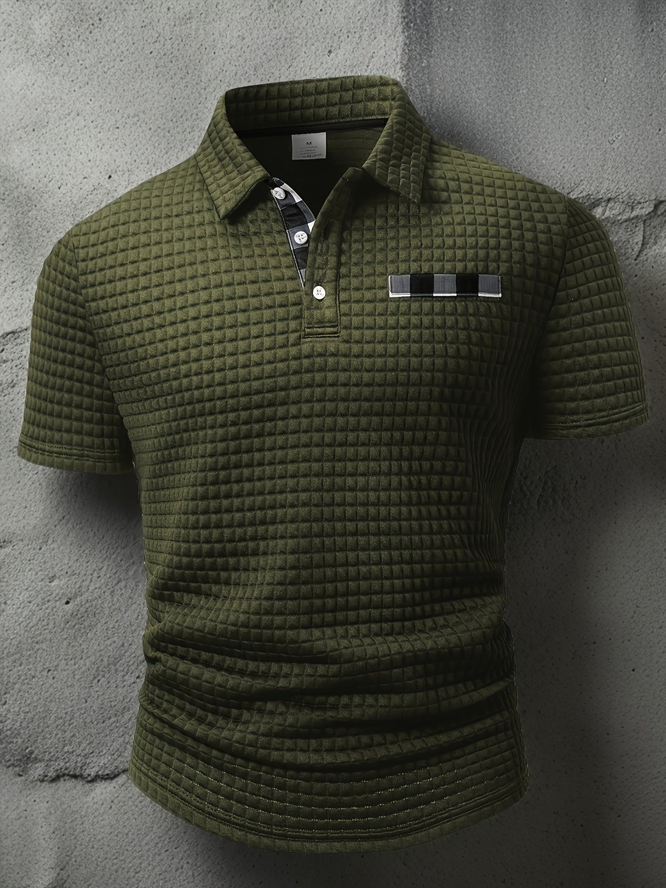 Men'S Casual Plaid Polo Shirt with a Short Sleeves, a Turnover Collar, And Button-Up Front. It'S a Stylish Everyday Wear, Perfect for Casual And Business Occasions.