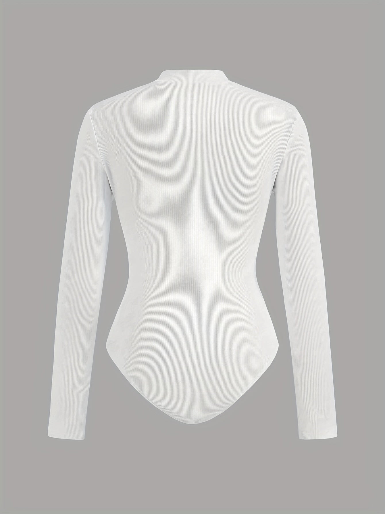 Ensemble 2 pièces – Bodysuits Slim Fit à Manches Longues, Col Montant zippé, Noir et Blanc