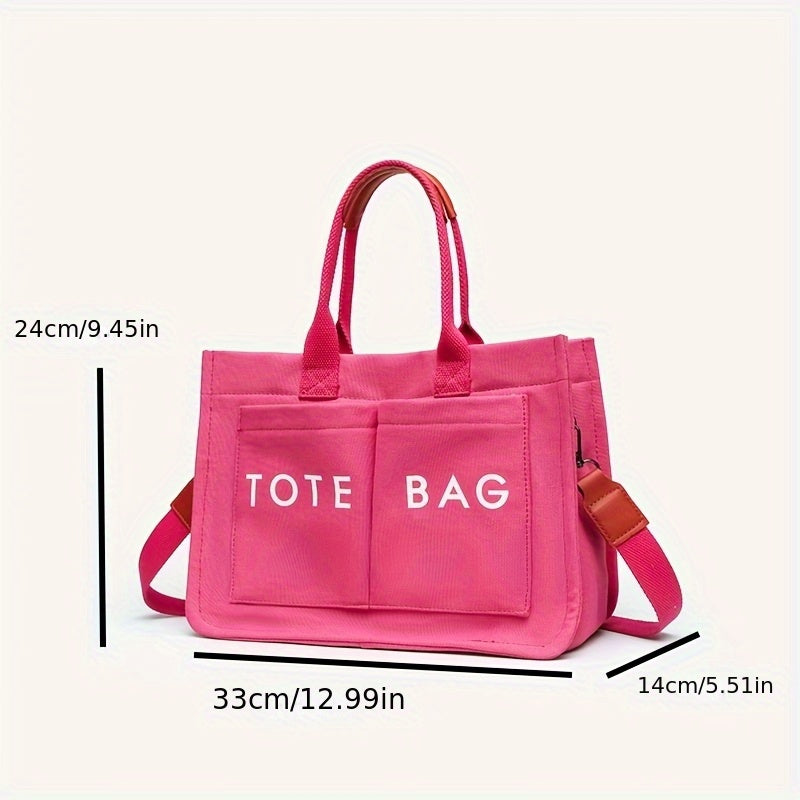 Sac Cabas Femme Grande Capacité avec Fermeture – Sac Élégant Rose/Rouge/Corail/Noir, Quincaillerie Dorée et Fixations Robustes, Sac Spacieux pour Travail, Voyages, Shopping et Usage Quotidien, Durable, Surface Facile à Nettoyer, Structure Solide