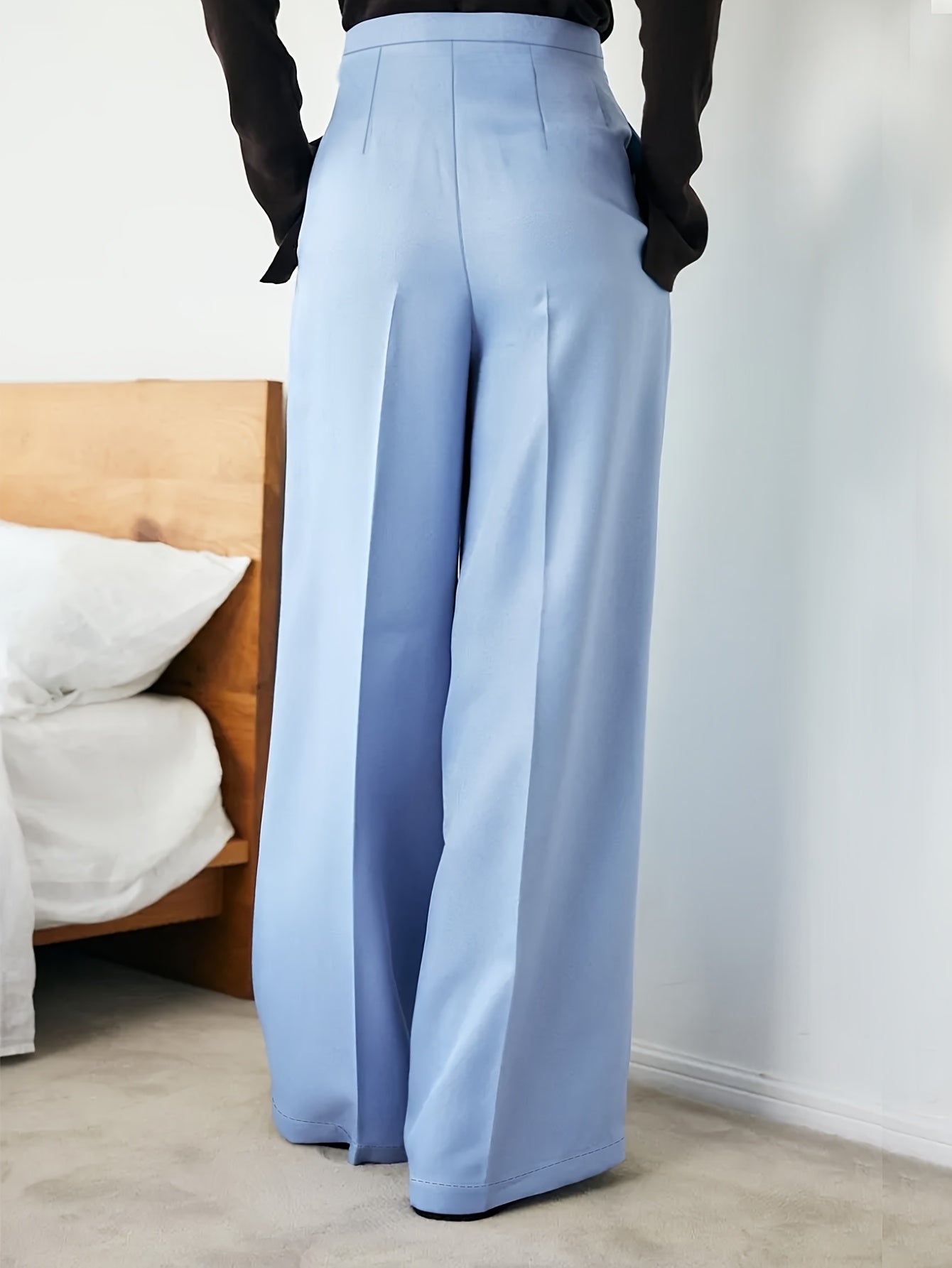 Pantalon Femme Élégant Droite – Noir, Bureau et Soirée, Coupe Structurée
