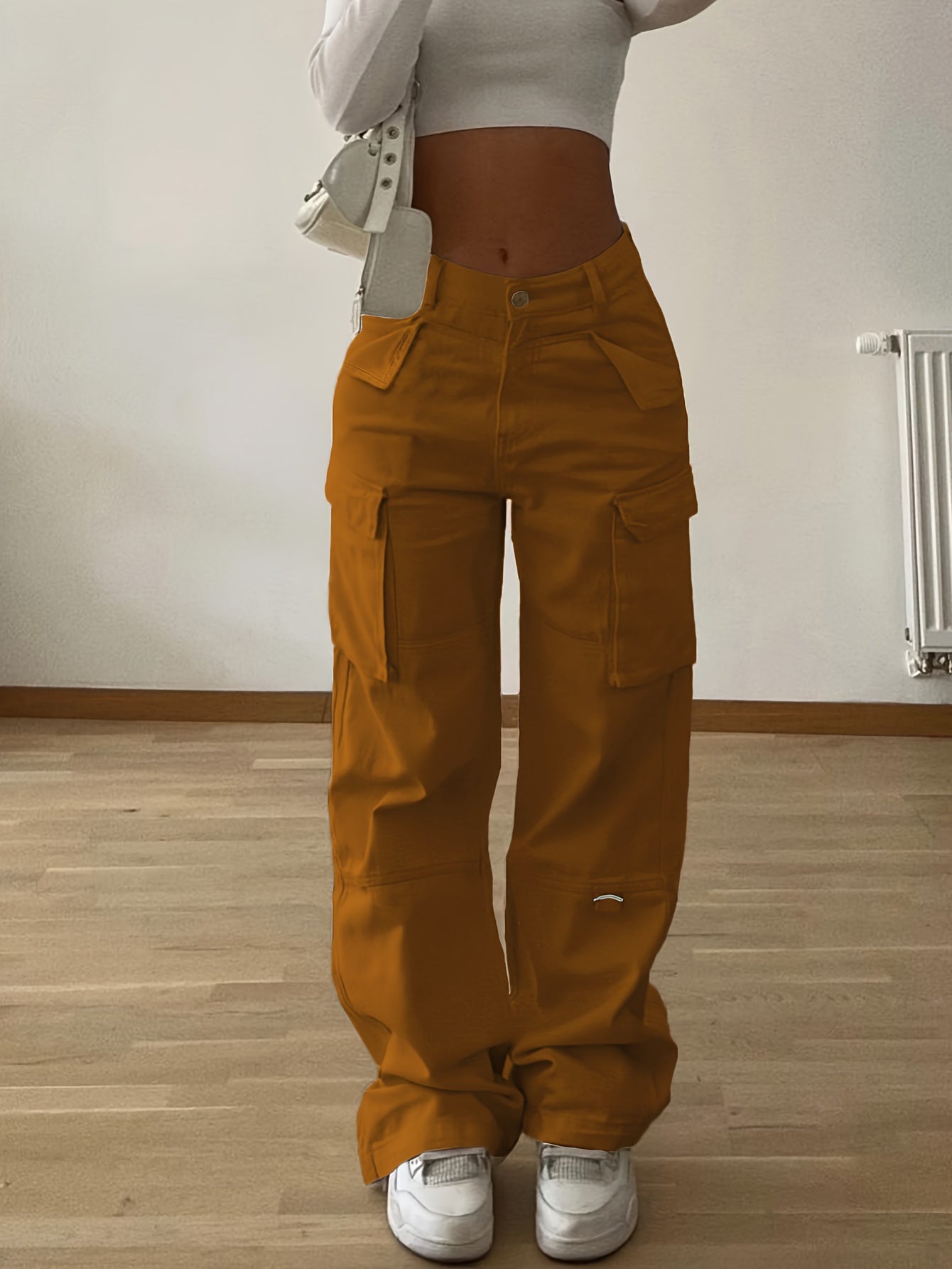 Pantalon cargo de créateur, avec poches à rabat