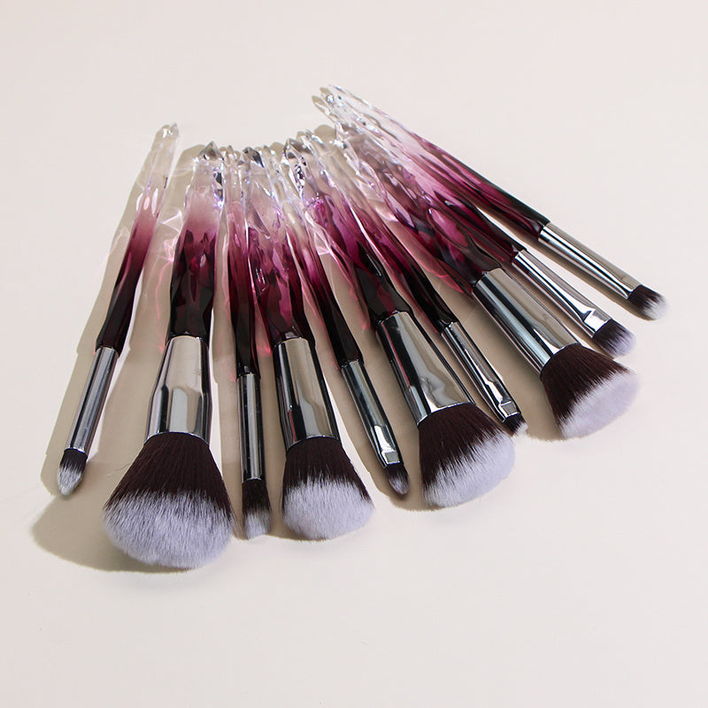 Set 10 Pinceaux Maquillage Cristal – Fond de Teint & Yeux