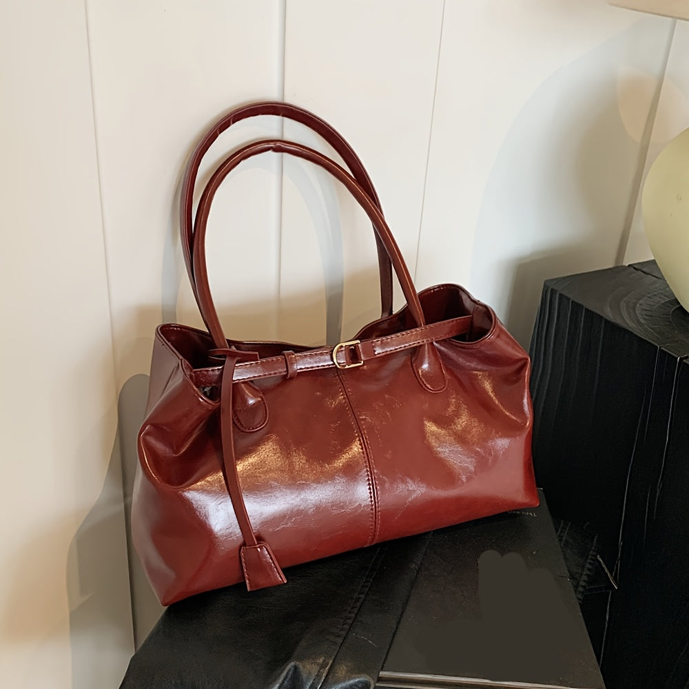 Sac Cabas Femme Vintage – Grande Capacité, Anse Fixe, Sac Élégant Quotidien, Spacieux pour Travail, Shopping et Voyage, Cuir Synthétique Durable, Sac Épaule Classe et Élégant, Sac de Créateur Femme Haute Qualité (Copie)