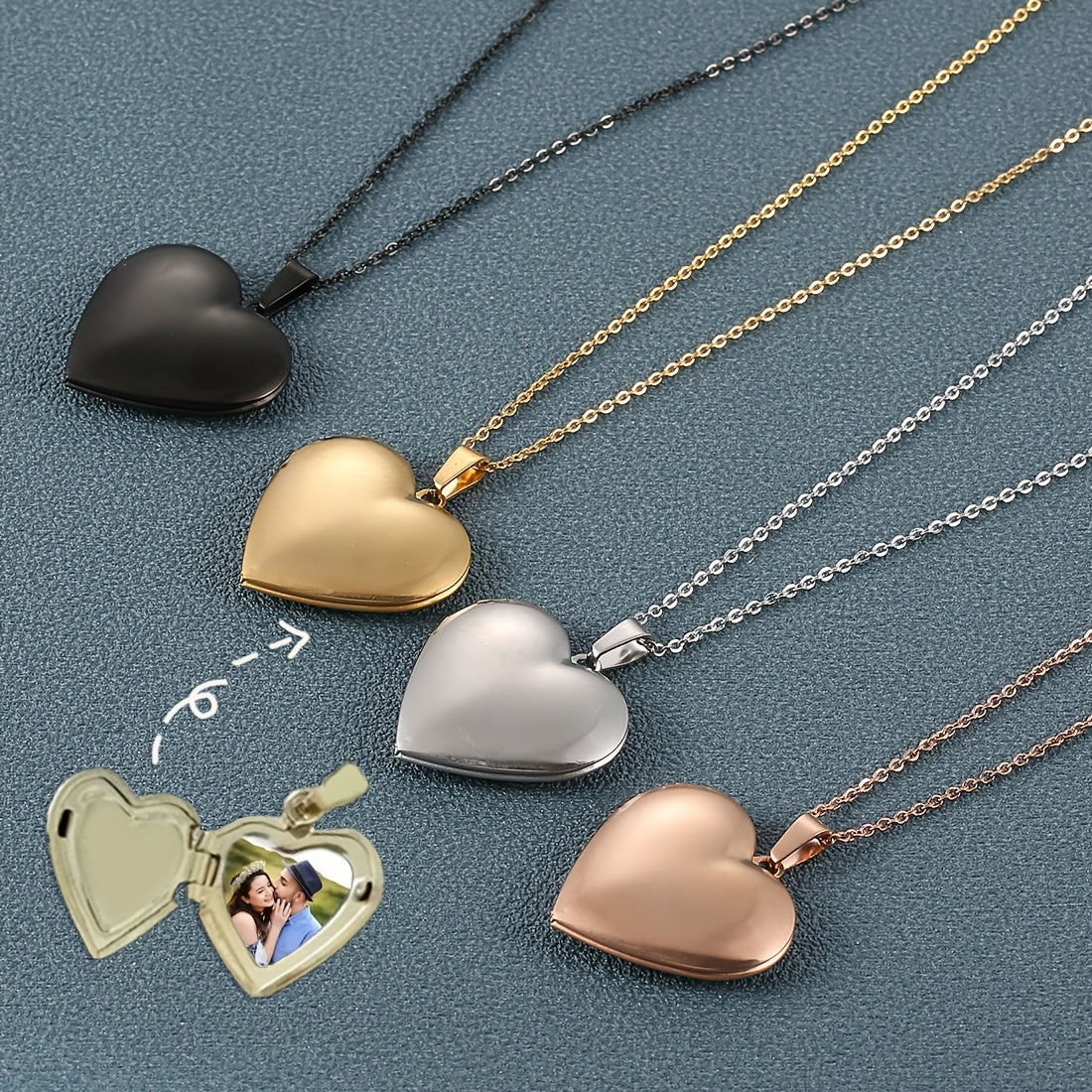 Collier pendentif cœur personnalisé avec photo, bijou en acier inoxydable gravable