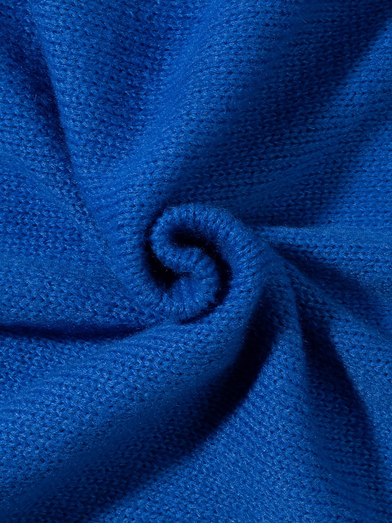 Unisex Casual Knit Sweater - Loose Fit, Long Sleeve, Round Neck, Solid Color Blue, Perfect for Fall/Winter Fashion, Essential for Casual Attire, Ribbed Texture, Machine Washable, Ribbed Sweate