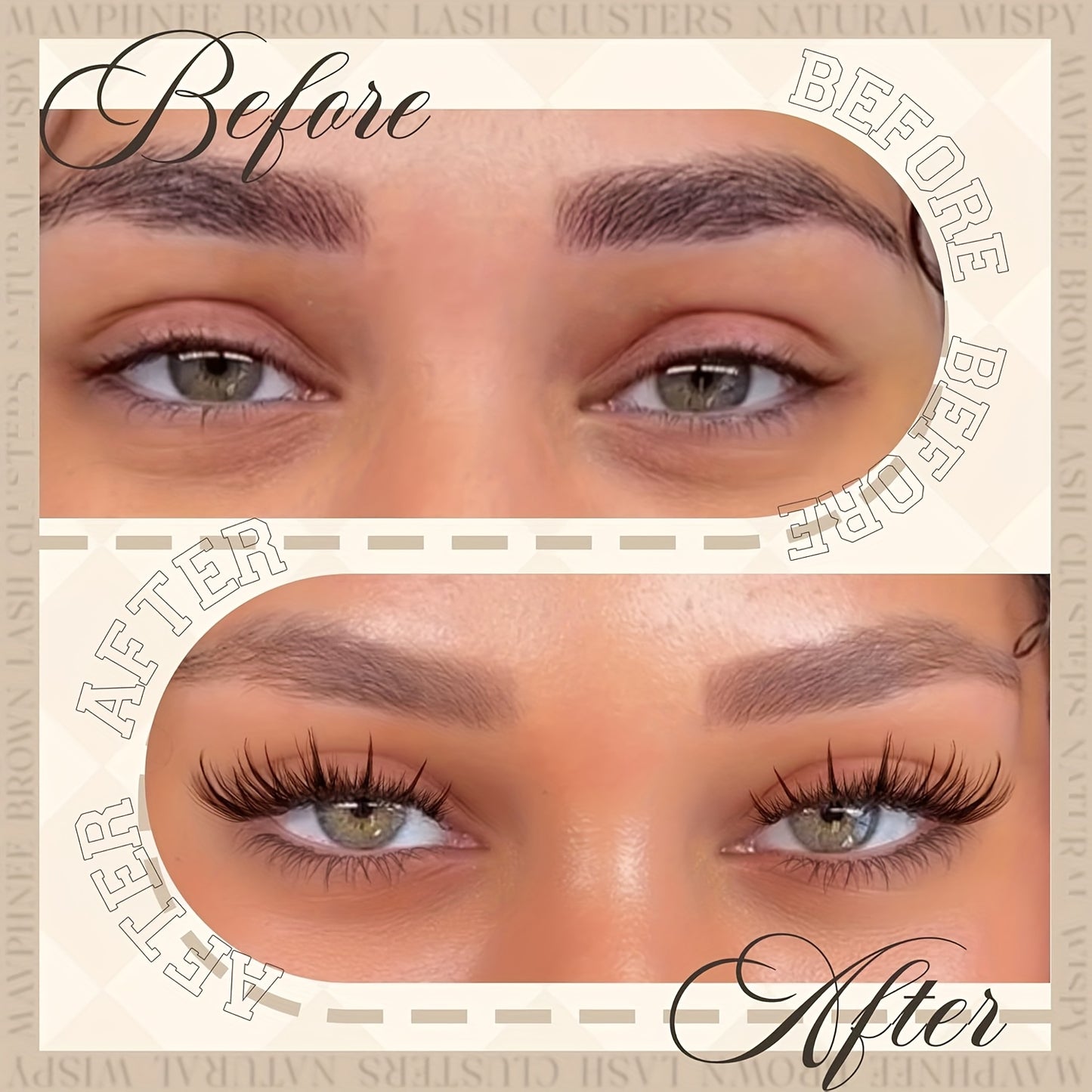 Lot de 120 Touffes de Cils Naturels Bruns – Longs et Épais, Multi-Styles, Effet Œil de Chat, Courbure D, Longueurs 8-16 mm, Idéal Débutants, Extensions DIY