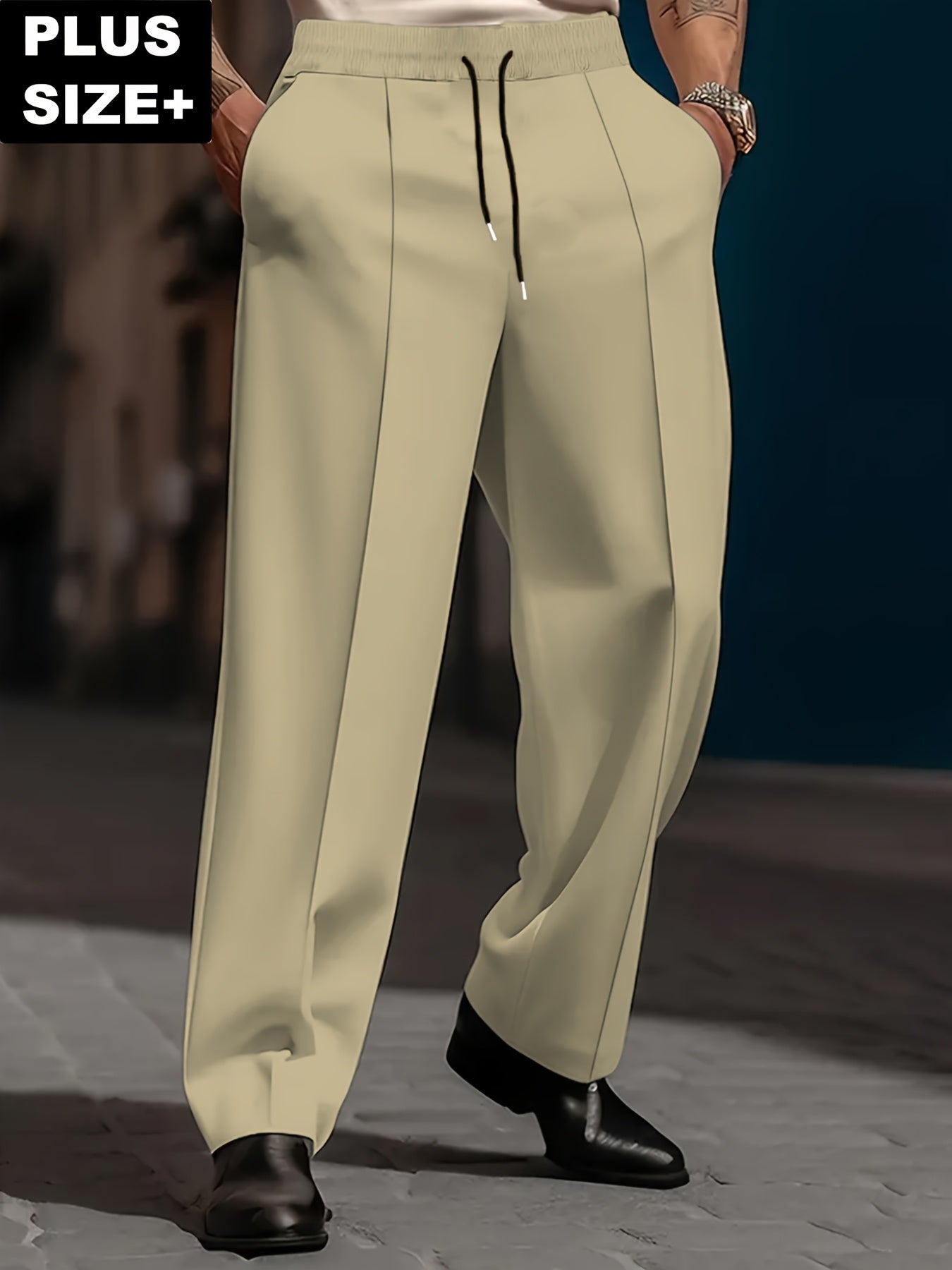 Pantalons Homme Lourds – Jambe Droite, Formels & Business, Blanc, Anti-Rides, Tout Saison