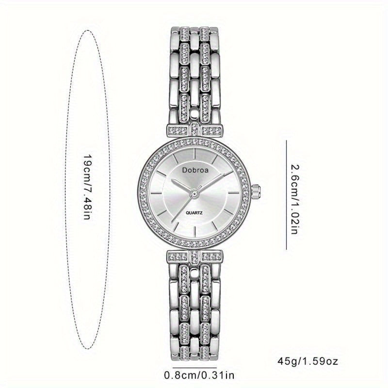 Montre Femme de Luxe – Minimaliste, Mouvement Quartz, Boîtier Rond en Alliage, Cadran Blanc avec Accents Dorés, Élégante pour Quotidien et Occasions Formelles