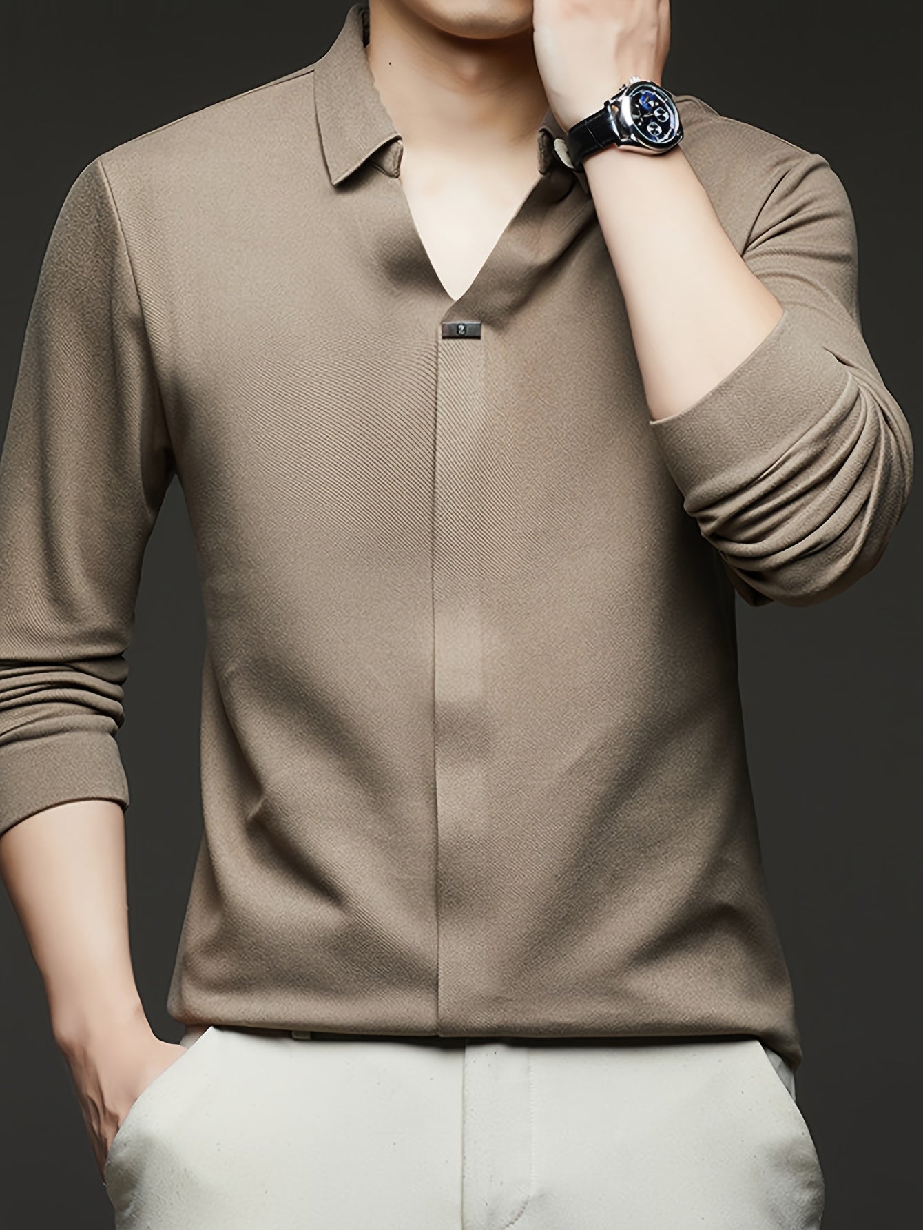 This Autumn'S Trendy Men'S Long-Sleeve Polo Shirt Is Soft, Skin-Friendly, And Resistant to Deformation, Featuring an Attractive Appearance That Looks Stylish And Casual, Making It The Perfect Choice for a Sophisticated Men'S