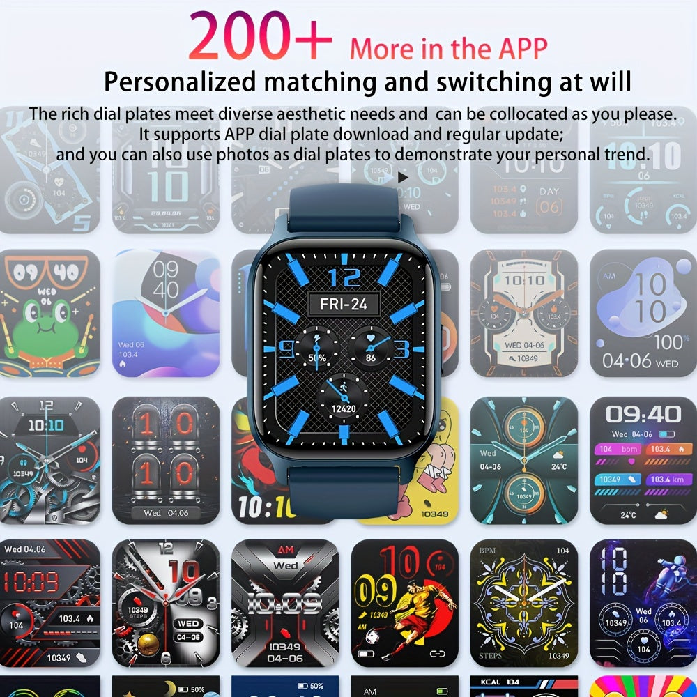 Smart Watch (Make/Answer Call), 4.7cm BT Calling Smartwatch for Women Men, Fitness Tracker Watch for iPhone And Andriod Phones with Lock Screen/ Stopwatch/ Alarm Clock/100+ Sport Modes/ Weather display/DIY Wallpaper, Good Gif