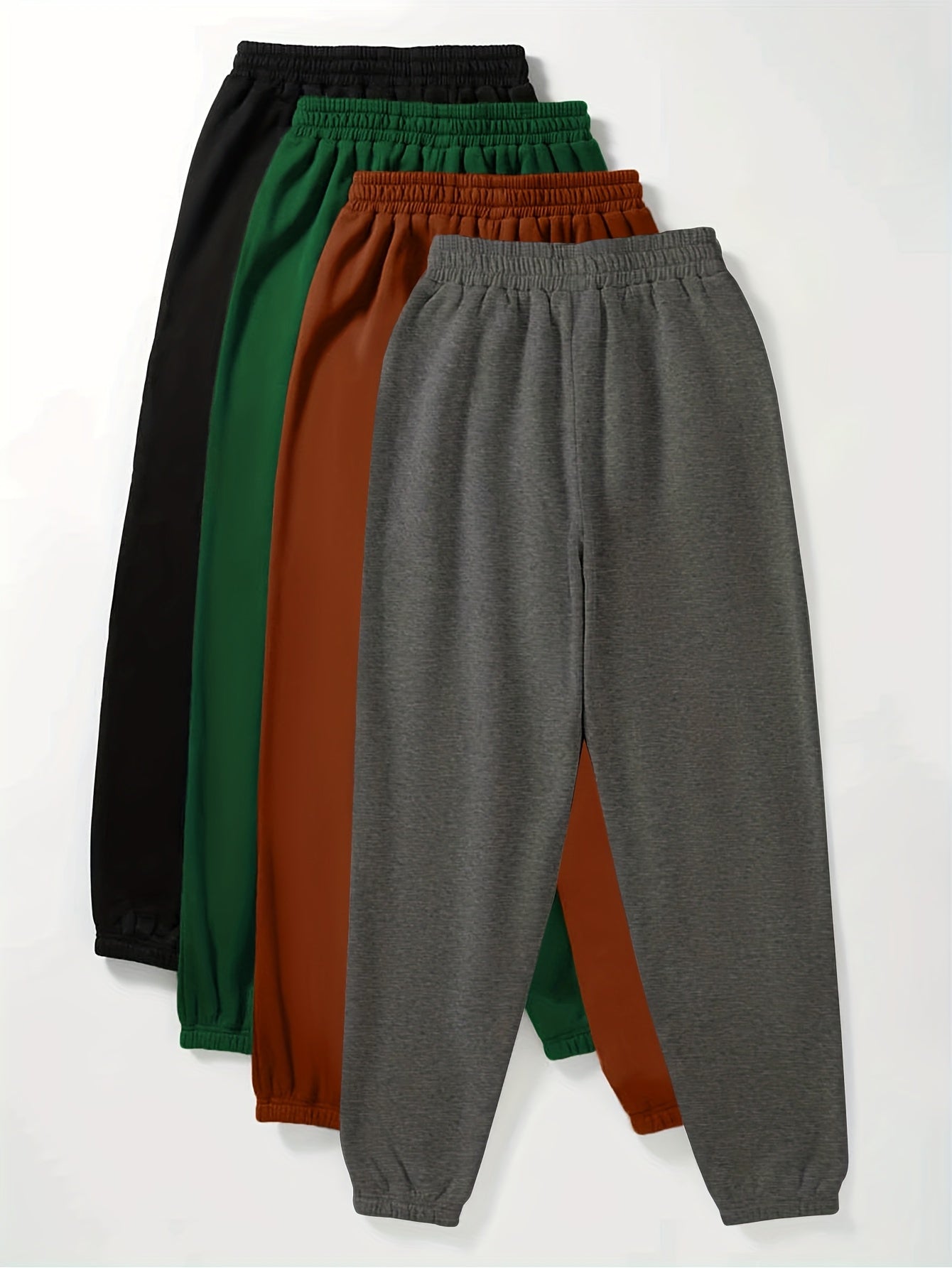 Lot de 4 Joggers Femme – Taille Élastique, Décontractés et Sportifs, Imprimé Lettres