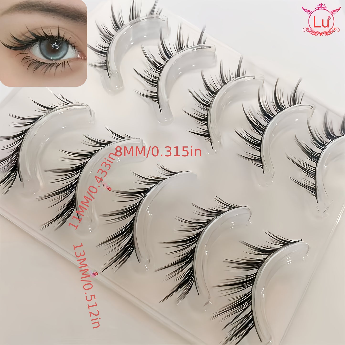 Cils LU Légers & Style Fox Eye – Faux Cils Naturels en Une Seule Pièce, Parfaits pour Quotidien et Soirées, Extension de Queue, Débutant-Friendly, Idéal Halloween & Cosplay, Style Fluffy et Recourbé