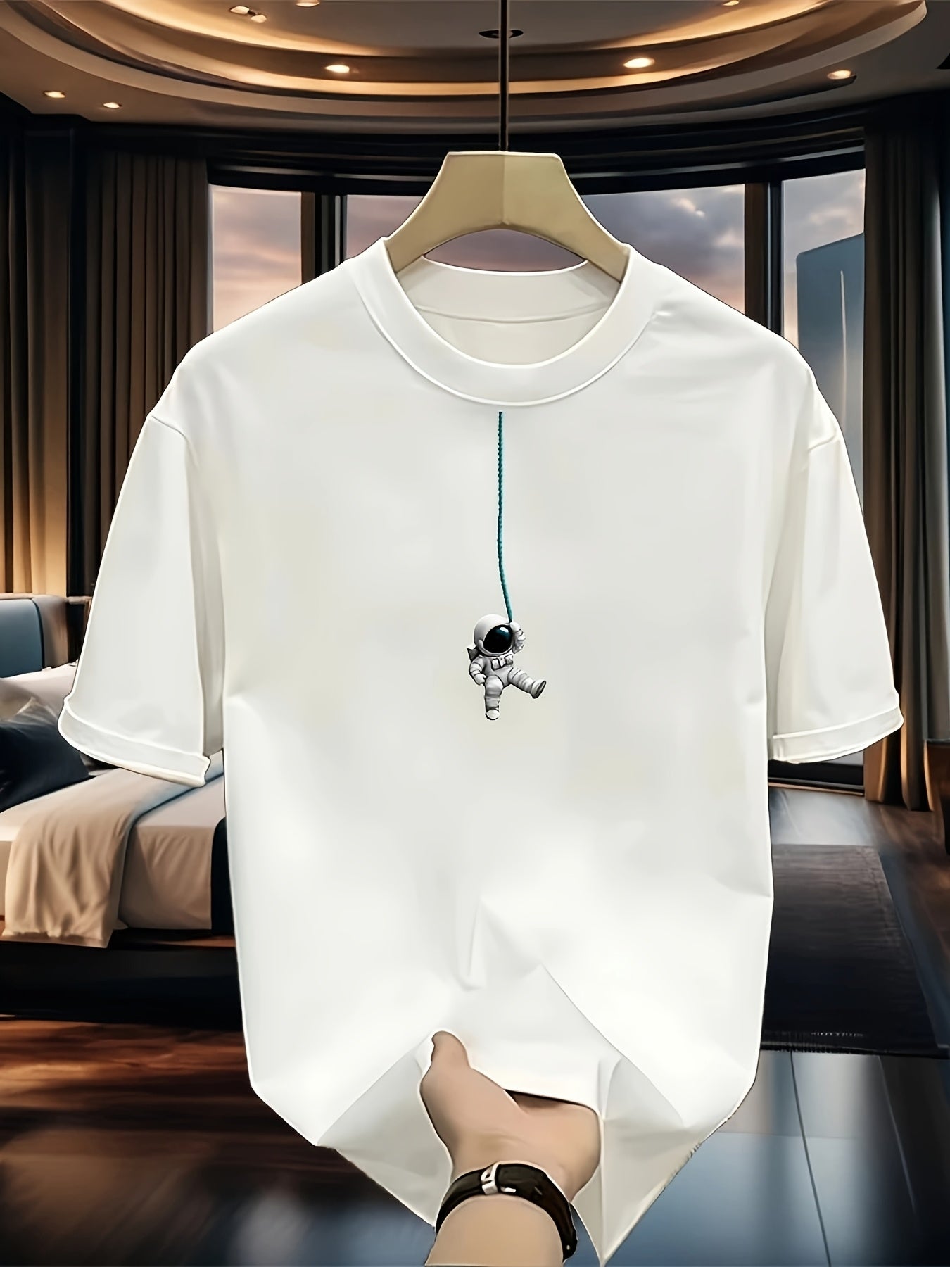 Heavy pure cotton trendy brand printed short-sleeved T-shirt Men's summer new casual large-size loose versatile top