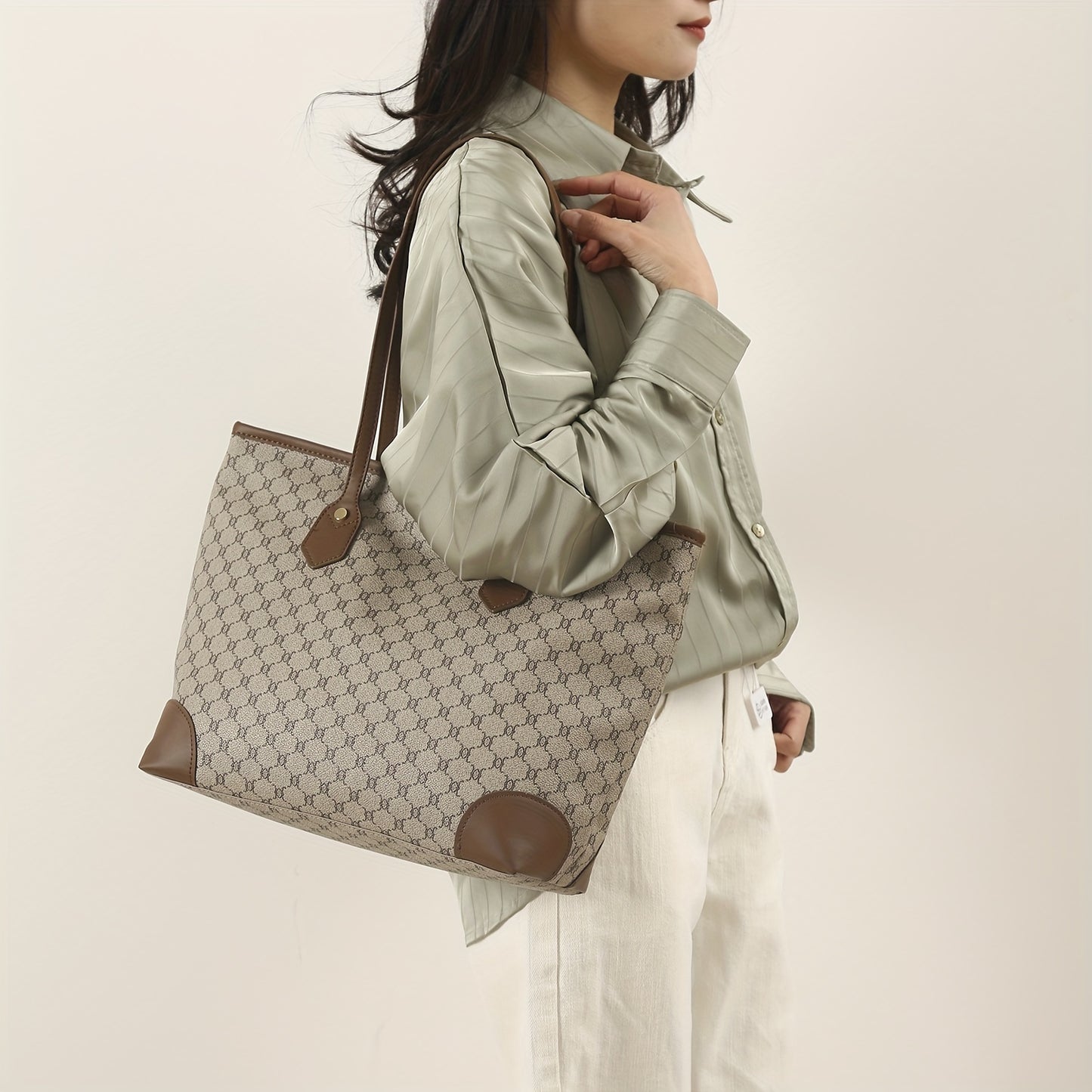 Sac fourre-tout élégant grande capacité avec portefeuille – ensemble pour femmes mûres