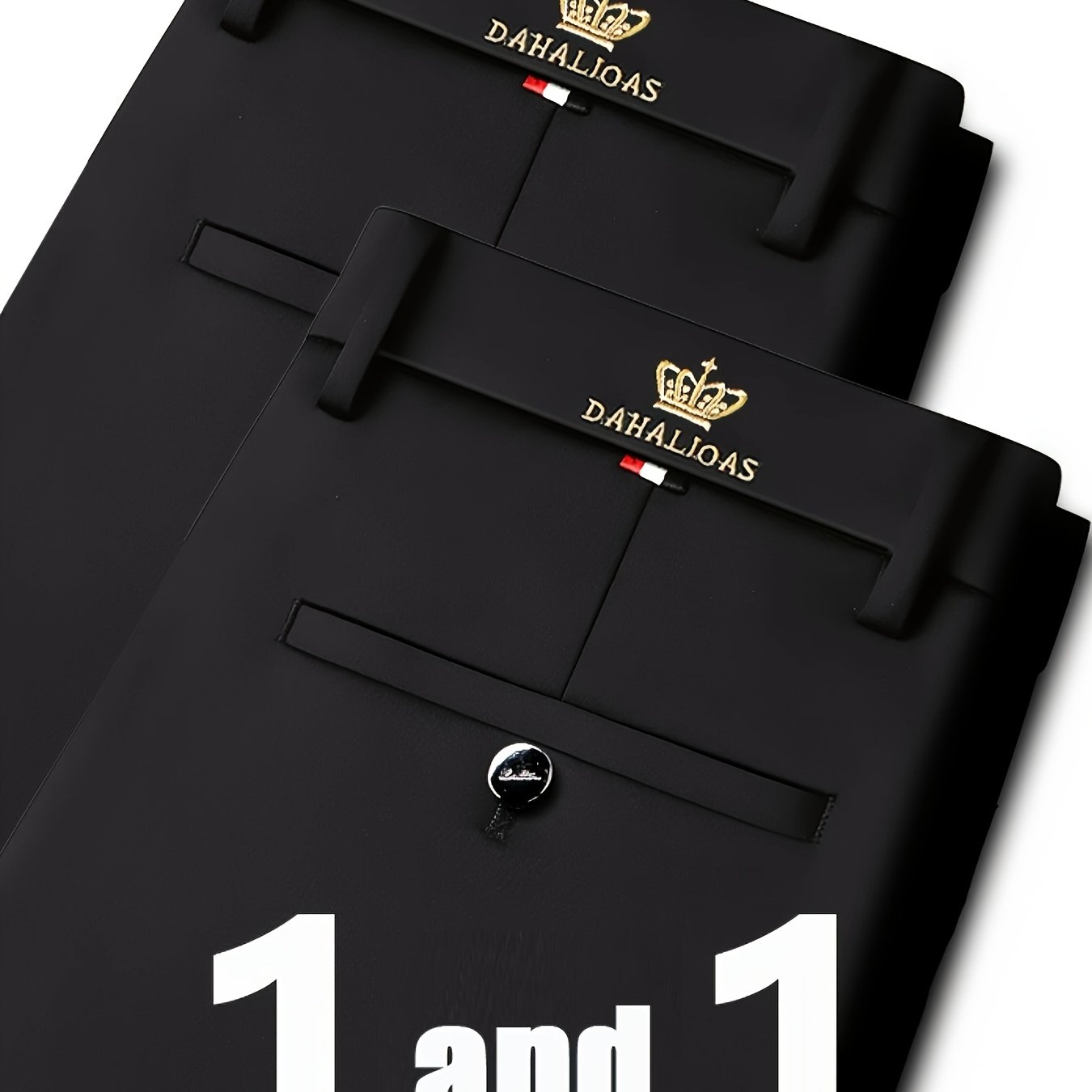 2pcs Pantalons Homme Business Casual – Stretch, Anti-Rides, Jambe Droite, Bureau & Loisir