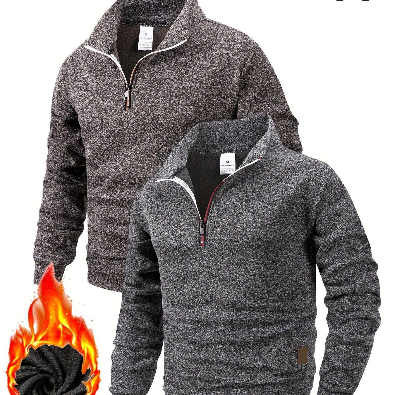 Sweat-shirt de sport homme printemps/automne – polaire légère, demi-zip, col montant et manches longues, adapté pour la course quotidienne, le fitness et le casual, léger et ajusté, idéal pour l’automne et l’hiver