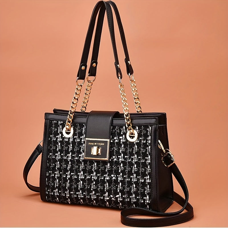 Sac Bandoulière Femme – Grande Capacité, Lanière Chaîne, Cuir Synthétique Premium, Sac à Main Tendance et Élégant