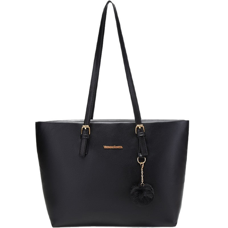 Sac Cabas Femme Grande Capacité – Sac Élégant Minimaliste avec Quincaillerie Dorée, Bandoulière Fixe et Fermeture Éclair, Noir/Blanc, Finition Brillante, Parfait pour Voyages et Usage Quotidien, Sac Durable à Main ou en Bandoulière