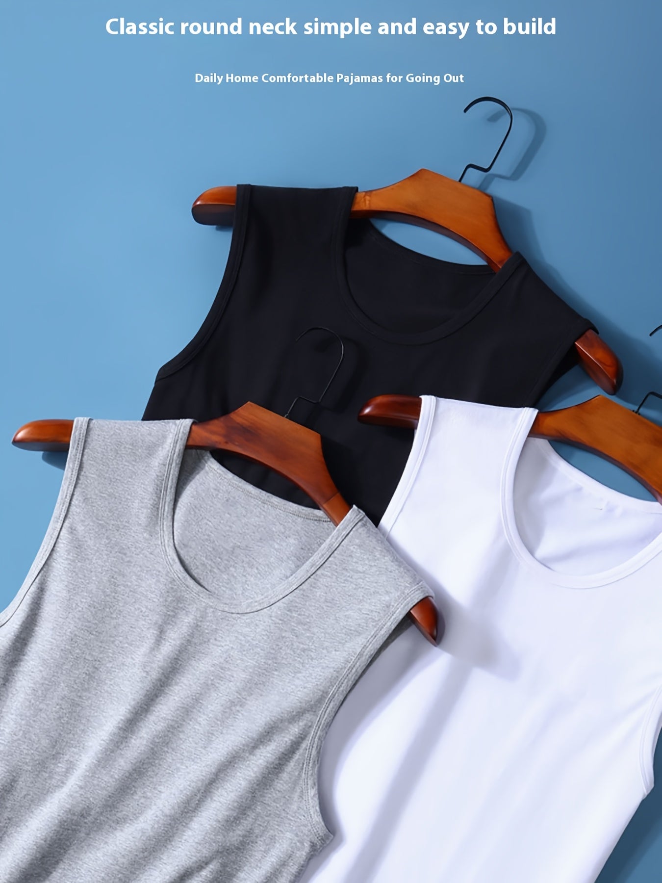 Lot de 6 Débardeurs Homme – Noir, Blanc, Gris, Confortables et Extensibles