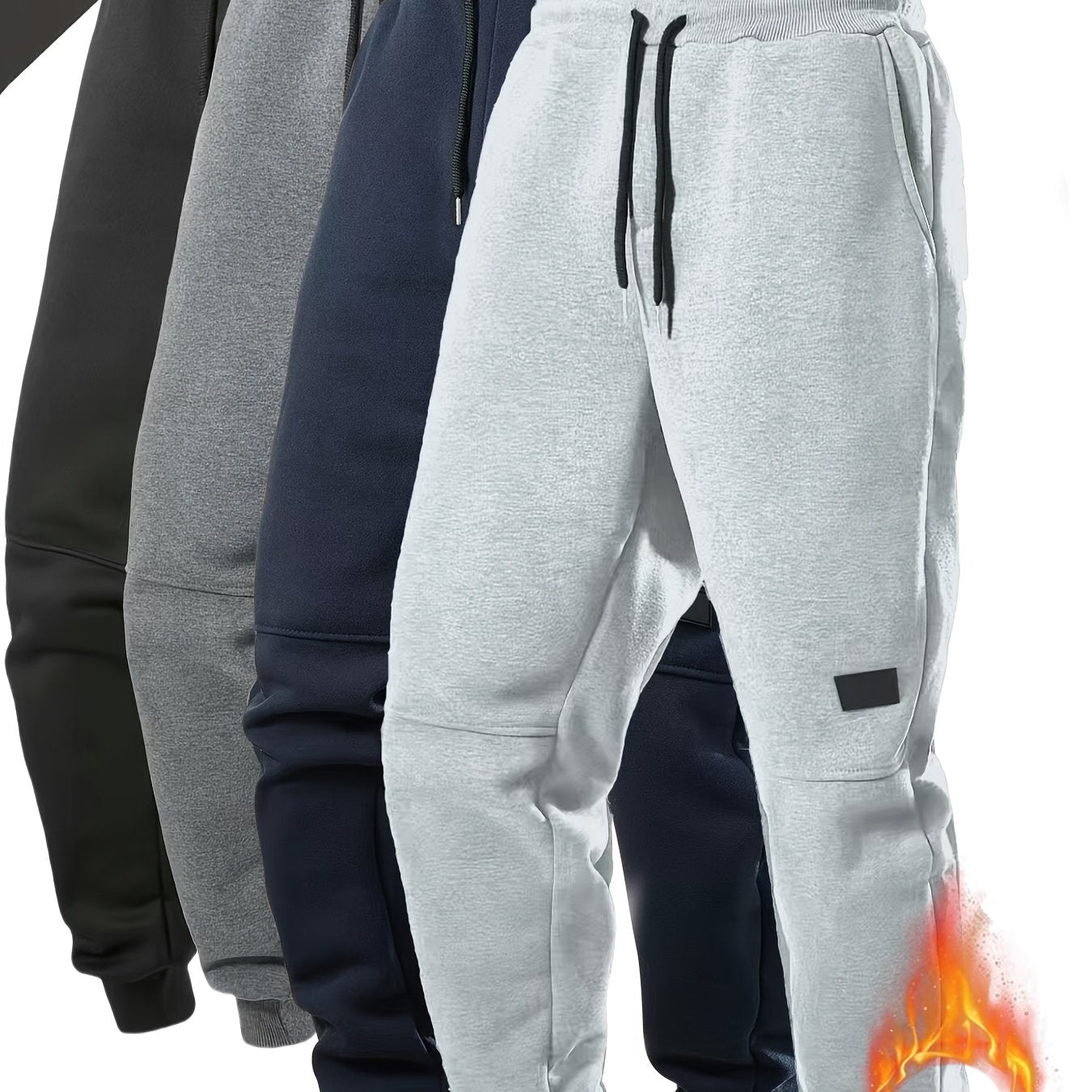 4pcs Joggers Homme – Polaire, Cordon, Casual & Sport, Automne/Hiver