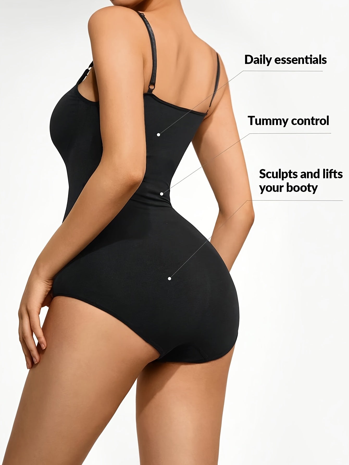 Body sculptant femme intégral – maintien posture, ajustable, taille haute avec contrôle du ventre et soutien poitrine, longueur complète, texture lisse, lavable en machine, style combinaison couleur unie pour silhouette sablier