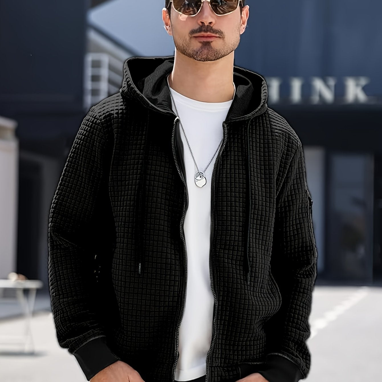 Veste ouverte à capuche pour homme grande taille – PLUS SIZE