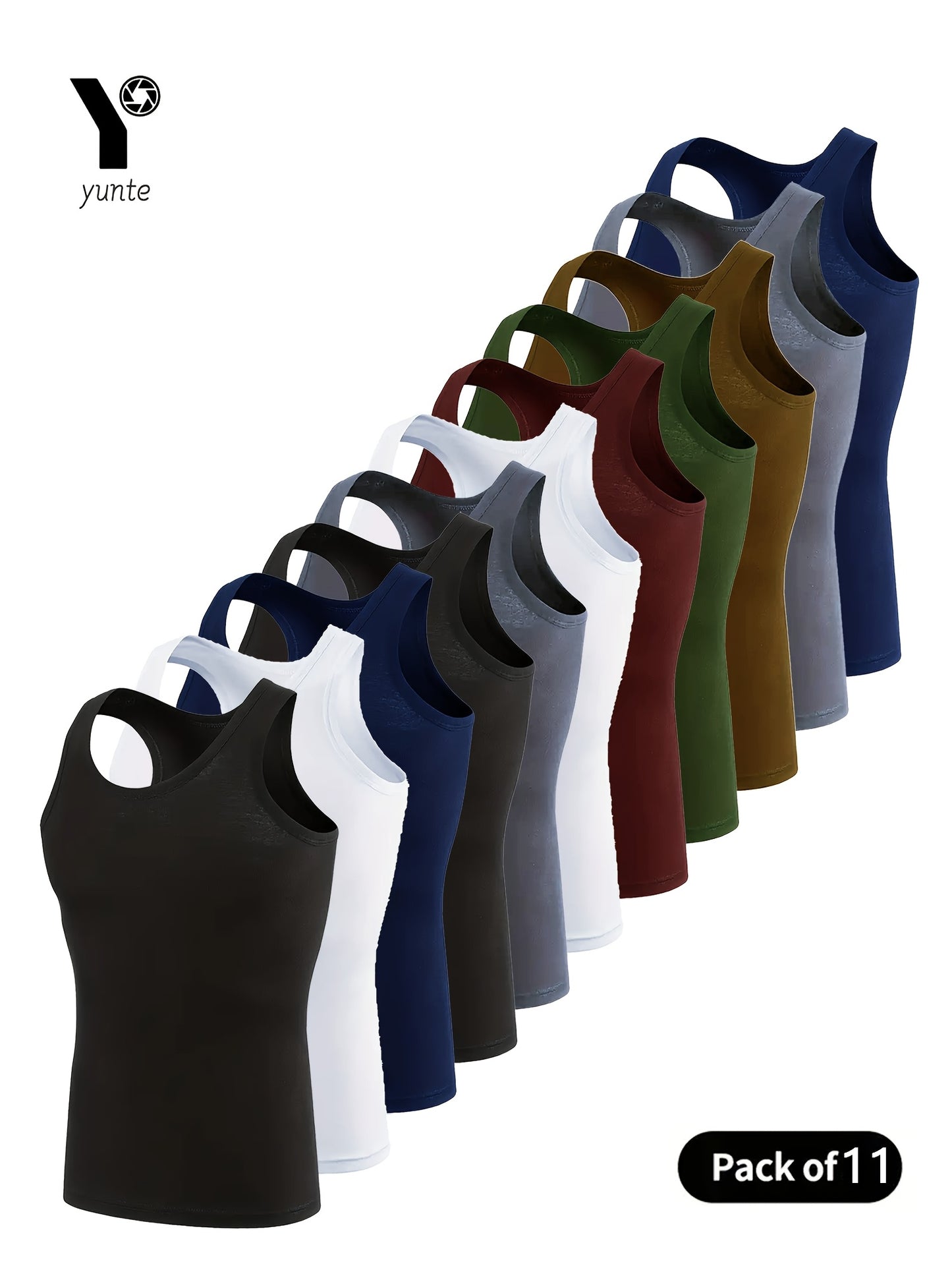 Lot de 11 débardeurs homme – respirants, séchage rapide, polyester, slim fit, sport et casual été